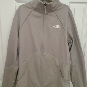 Womens Gray North Face Full Zip Fleece Jacket Size M